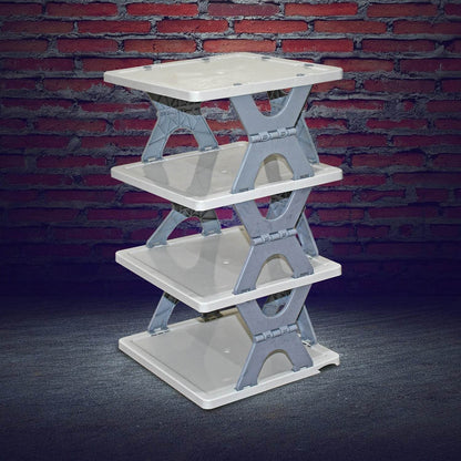 Foldable Shoe Rack (1 Pc, 4 Layers): Space-Saving, Entryway Storage - infinityexculsivestore.com