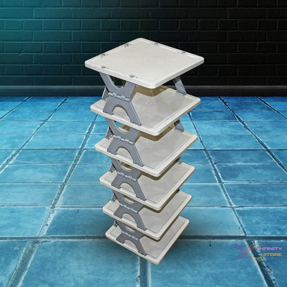 Foldable Shoe Rack (1 Pc, 6 Layers): Space-Saving, Entryway Storage - infinityexculsivestore.com