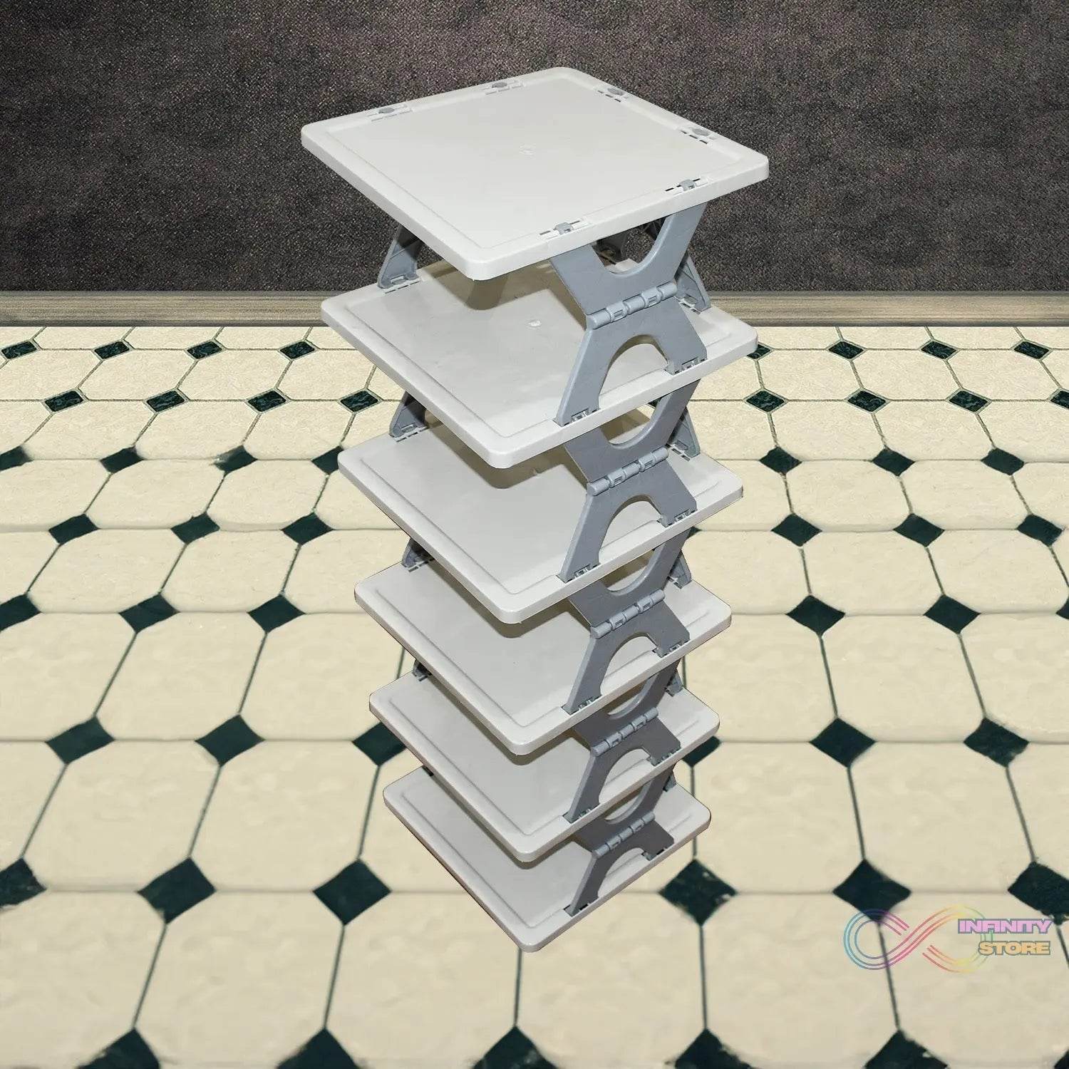 Foldable Shoe Rack (1 Pc, 6 Layers): Space-Saving, Entryway Storage - infinityexculsivestore.com