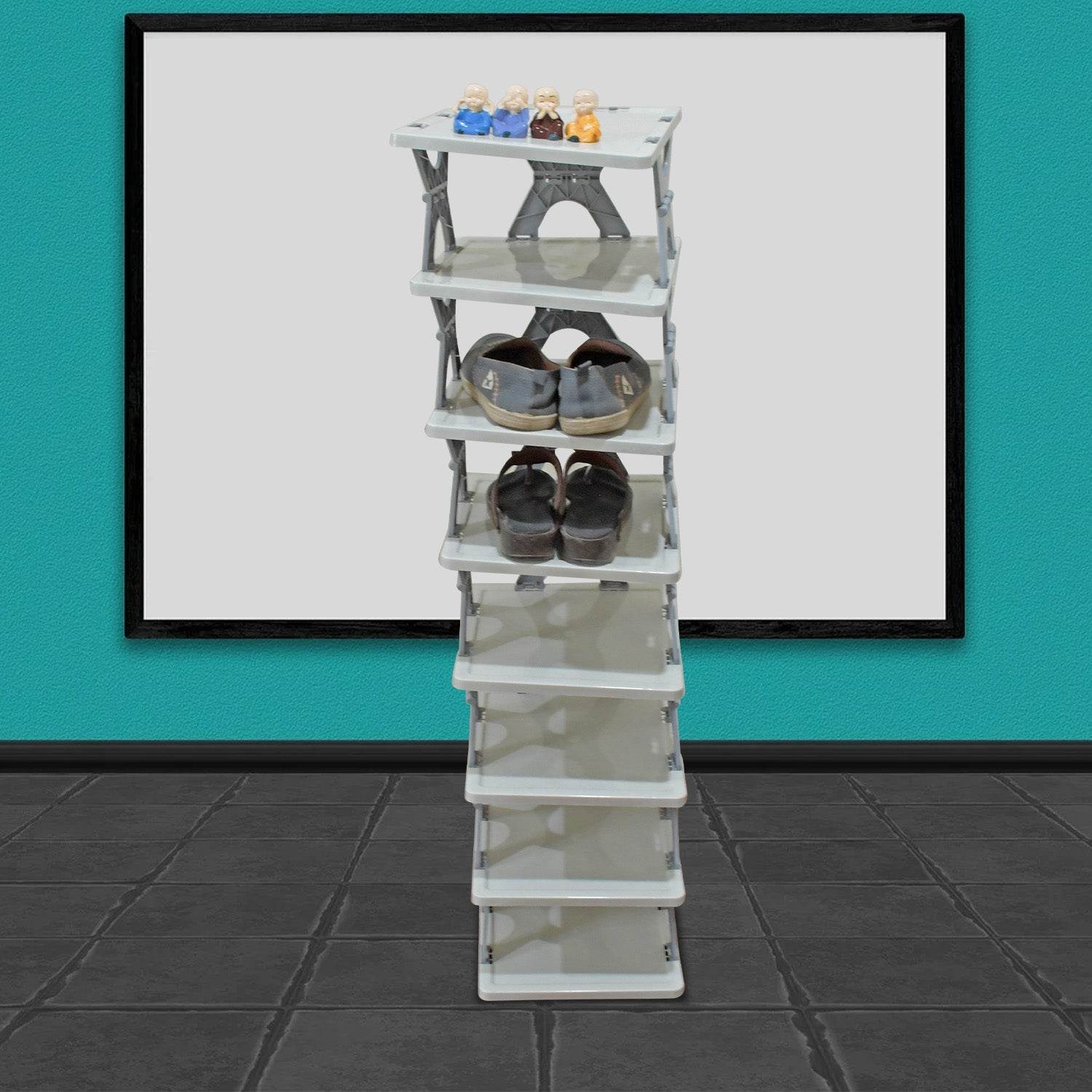 Foldable Shoe Rack (1 Pc, 8 Layers): Space-Saving, Entryway Storage - infinityexculsivestore.com