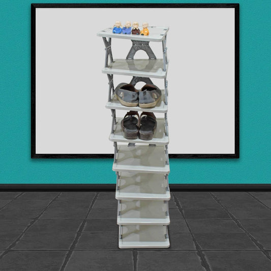 Foldable Shoe Rack (1 Pc, 8 Layers): Space-Saving, Entryway Storage - infinityexculsivestore.com
