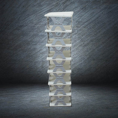 Foldable Shoe Rack (1 Pc, 8 Layers): Space-Saving, Entryway Storage - infinityexculsivestore.com