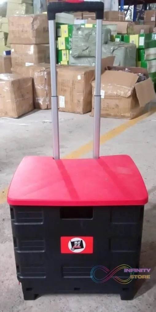 Foldable Shopping Grocery Trolley / Cart Travel Portable Food Basket (1 Pc) - infinityexculsivestore.com