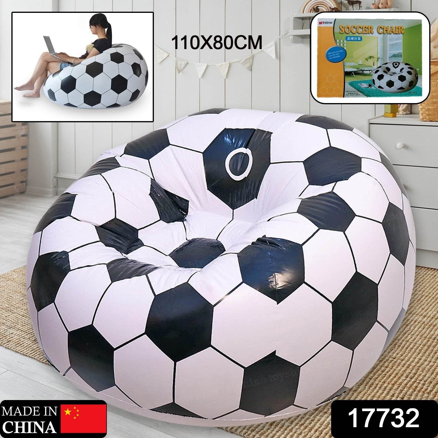 Foldable Sofa, Cartoon Style Inflatable Folding Chair, Ball Chair, Inflatable Sofa for Adults, Kids size (110cm x 80cm) - infinityexculsivestore.com