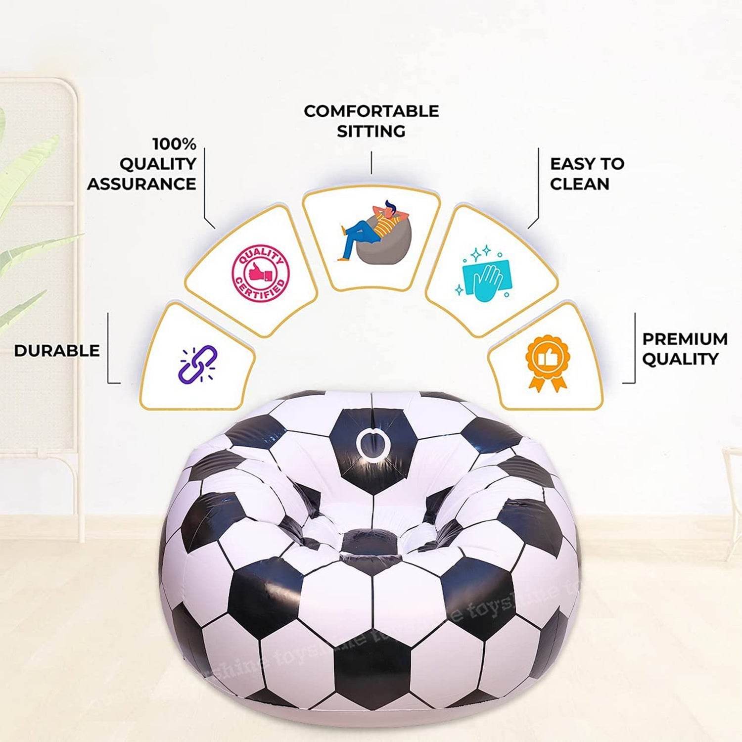 Foldable Sofa, Cartoon Style Inflatable Folding Chair, Ball Chair, Inflatable Sofa for Adults, Kids size (110cm x 80cm) - infinityexculsivestore.com