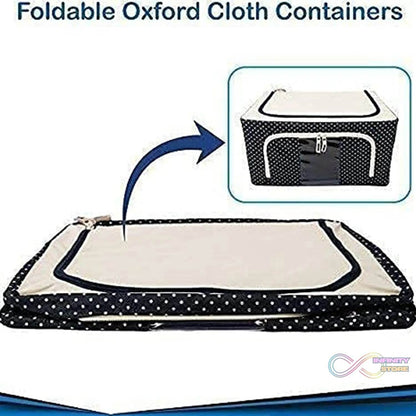Foldable Steel Frame Clothes Living Storage Organizer Handled Bag - infinityexculsivestore.com