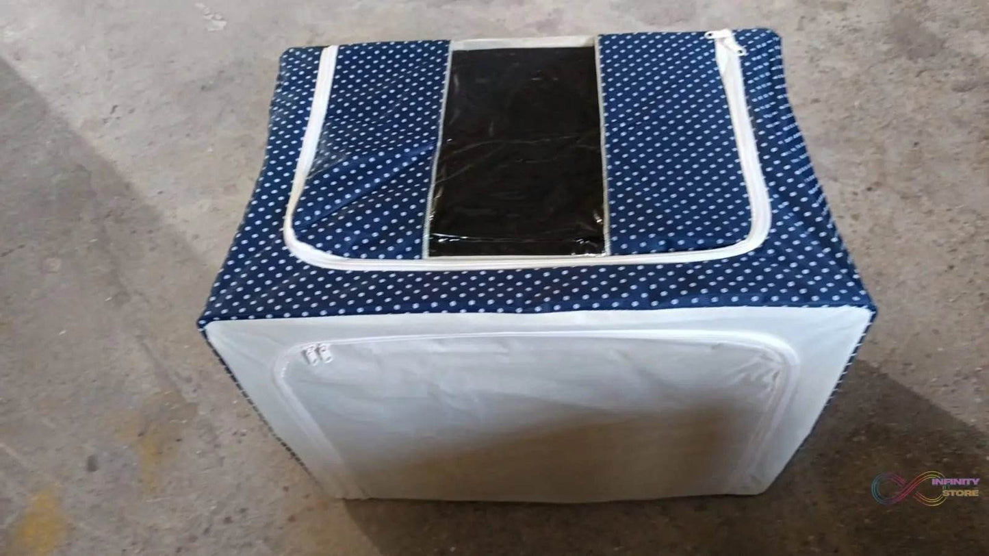 Foldable Steel Frame Clothes Living Storage Organizer Handled Bag - infinityexculsivestore.com