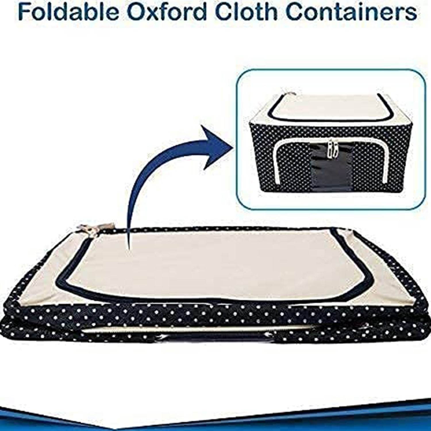 Foldable Steel Frame Clothes Living Storage Organizer Handled Bag - infinityexculsivestore.com