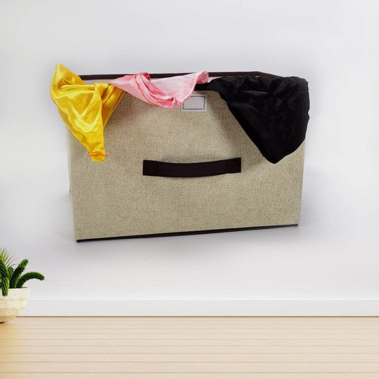 Foldable Storage Box with Lid and Handles, Cotton and Linen Storage Bins and Baskets Organizer for Nursery, Closet, Bedroom, Home - infinityexculsivestore.com