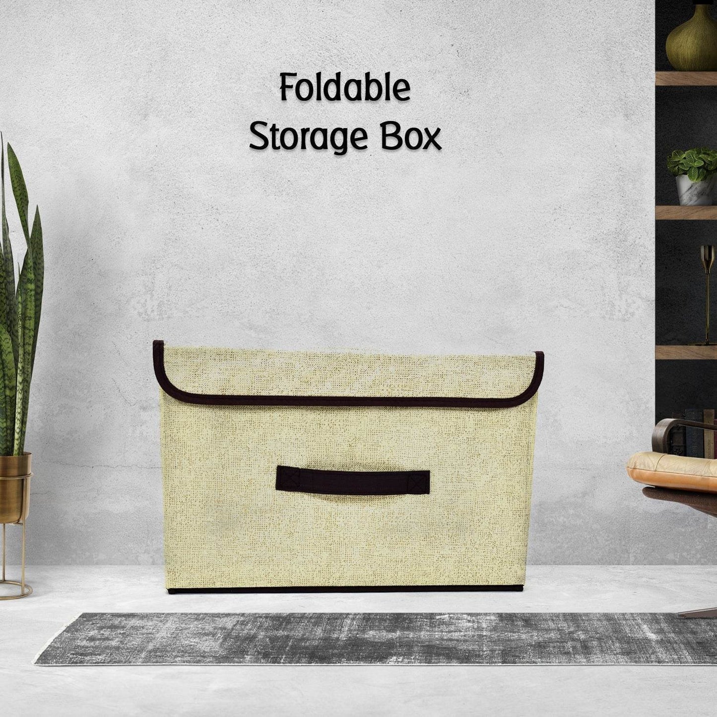 Foldable Storage Box with Lid and Handles, Cotton and Linen Storage Bins and Baskets Organizer for Nursery, Closet, Bedroom, Home - infinityexculsivestore.com