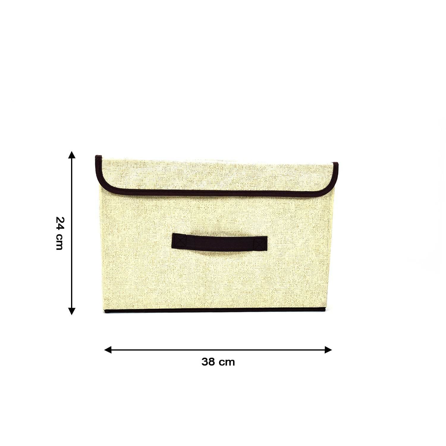 Foldable Storage Box with Lid and Handles, Cotton and Linen Storage Bins and Baskets Organizer for Nursery, Closet, Bedroom, Home - infinityexculsivestore.com