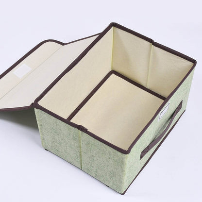 Foldable Storage Box with Lid and Handles, Cotton and Linen Storage Bins and Baskets Organizer for Nursery, Closet, Bedroom, Home - infinityexculsivestore.com