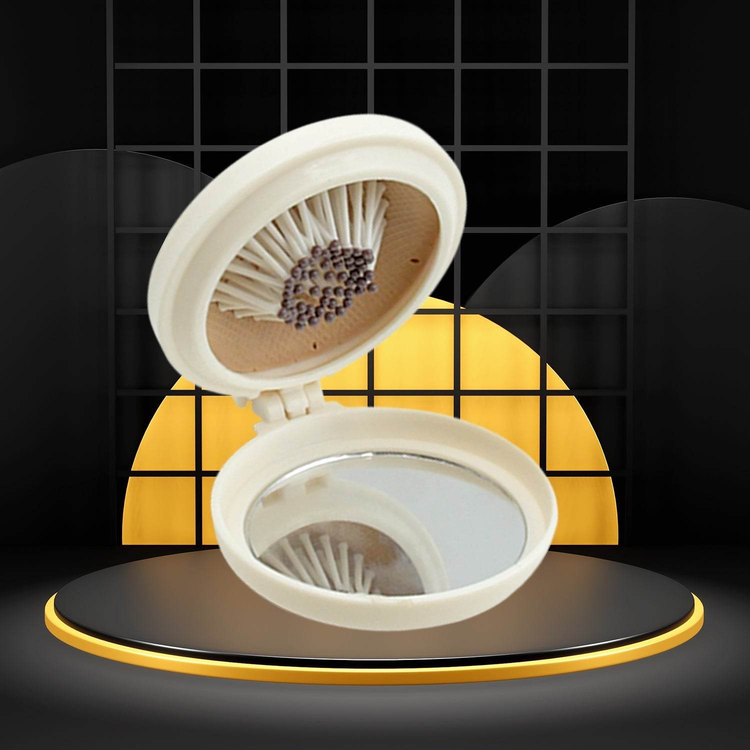 Foldable Travel Mirror Hair Brushes, 1pc Round Portable Folding Pocket Hair Brush, Mini Hair Comb Compact Travel Size, Hair Massage Comb, For Men Women And Girls - infinityexculsivestore.com