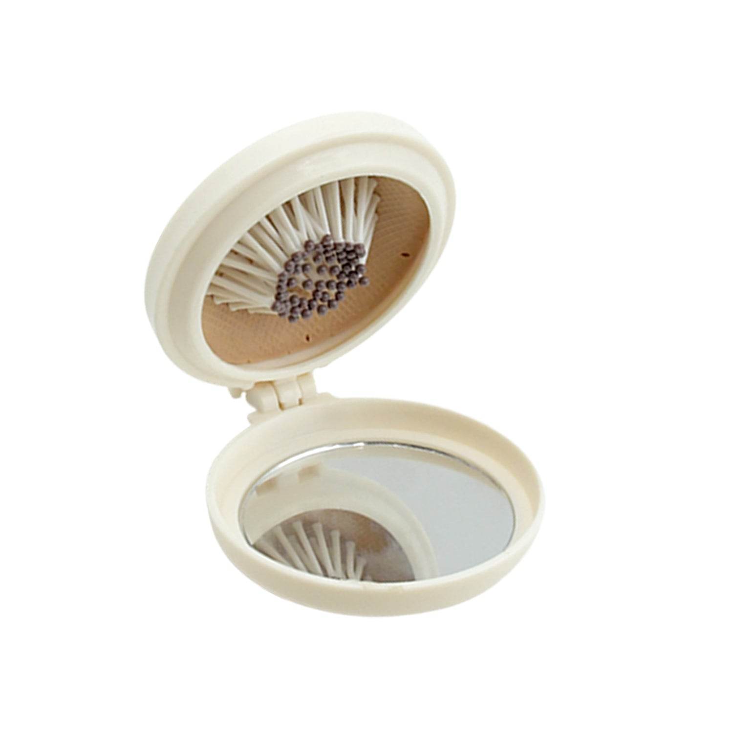Foldable Travel Mirror Hair Brushes, 1pc Round Portable Folding Pocket Hair Brush, Mini Hair Comb Compact Travel Size, Hair Massage Comb, For Men Women And Girls - infinityexculsivestore.com