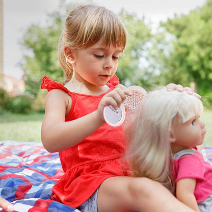 Foldable Travel Mirror Hair Brushes, 1pc Round Portable Folding Pocket Hair Brush, Mini Hair Comb Compact Travel Size, Hair Massage Comb, For Men Women And Girls - infinityexculsivestore.com