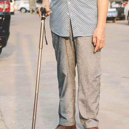 Foldable Walking Cane for Men, Women - Fold-up, Collapsible, Lightweight, Adjustable, Portable Hand Walking Stick - Balancing Mobility Aid - Sleek, Comfortable T Handles - infinityexculsivestore.com