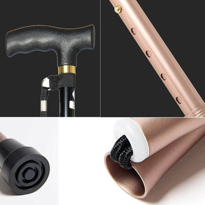 Foldable Walking Cane for Men, Women - Fold-up, Collapsible, Lightweight, Adjustable, Portable Hand Walking Stick - Balancing Mobility Aid - Sleek, Comfortable T Handles - infinityexculsivestore.com