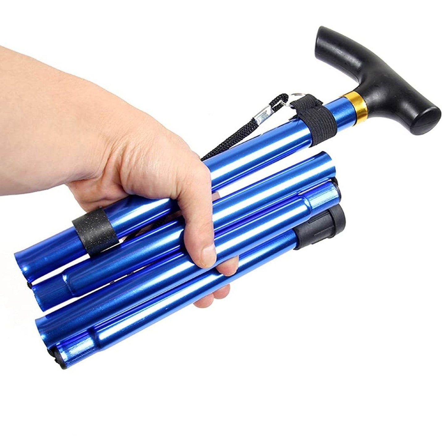 Foldable Walking Cane for Men, Women - Fold-up, Collapsible, Lightweight, Adjustable, Portable Hand Walking Stick - Balancing Mobility Aid - Sleek, Comfortable T Handles - infinityexculsivestore.com