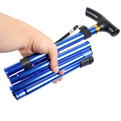 Foldable Walking Cane for Men, Women - Fold-up, Collapsible, Lightweight, Adjustable, Portable Hand Walking Stick - Balancing Mobility Aid - Sleek, Comfortable T Handles - infinityexculsivestore.com