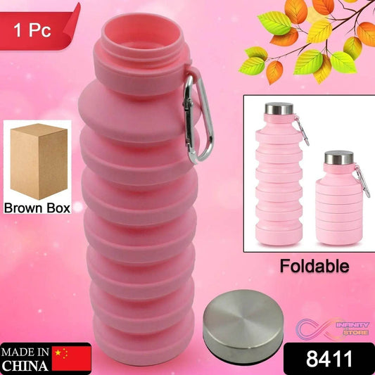 Foldable Water Bottle, Silicone Leak Proof Portable Sports Travel Water Bottle for Outdoor, Gym, Hiking (1 Pc / 24 cm Foldable) - infinityexculsivestore.com