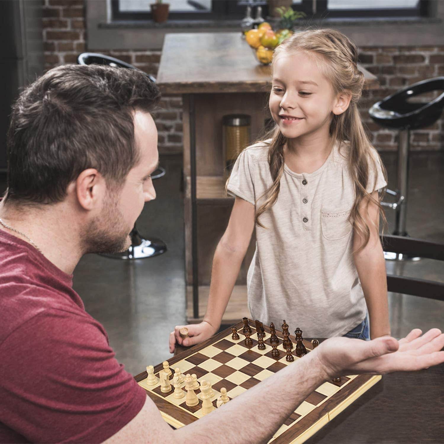 Foldable Wooden Chess Board Set (30 × 30 Cm / 1 Set) - infinityexculsivestore.com