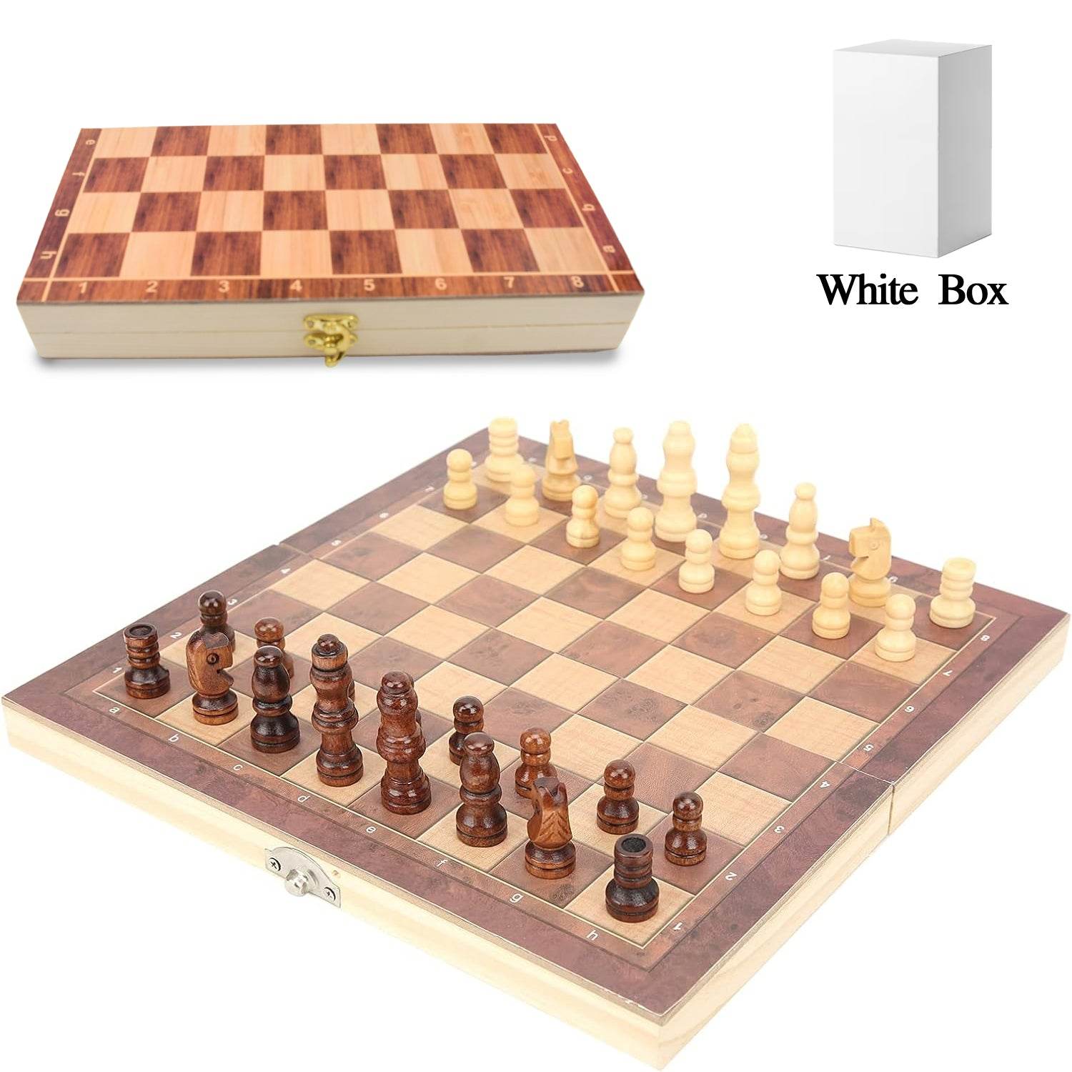 Foldable Wooden Chess Board Set (30 × 30 Cm / 1 Set) - infinityexculsivestore.com