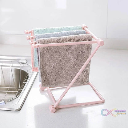 Folding Kitchen Bathroom Towel Rack, Towel Stand (1 Pc) - infinityexculsivestore.com