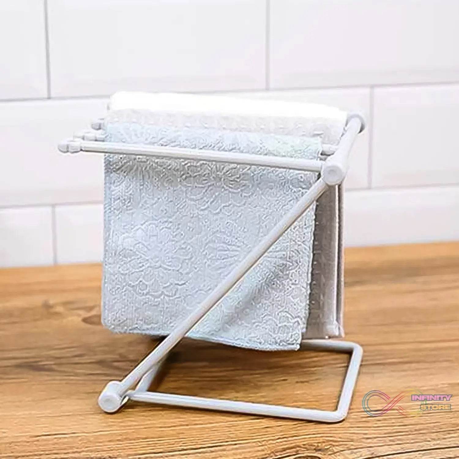 Folding Kitchen Bathroom Towel Rack, Towel Stand (1 Pc) - infinityexculsivestore.com