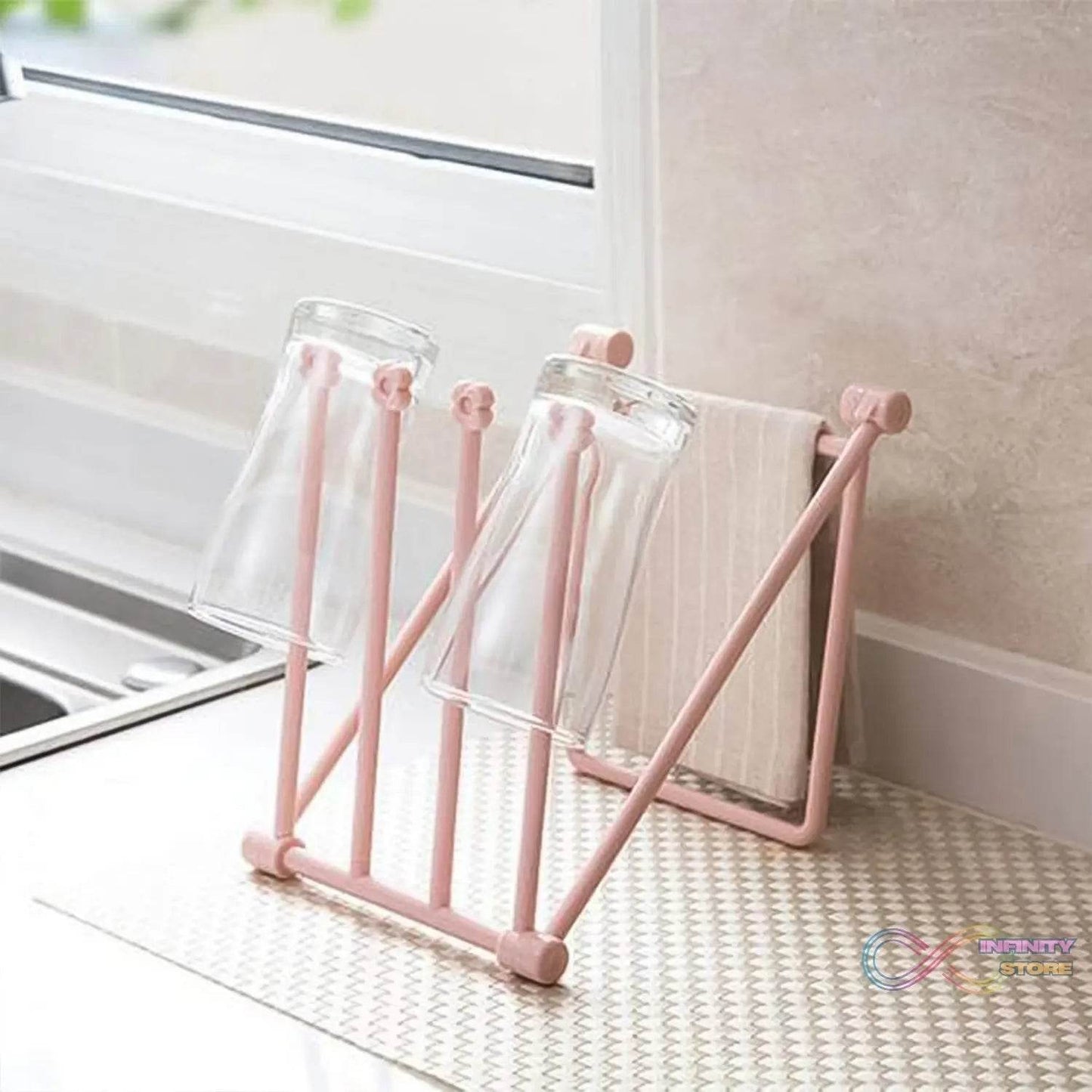 Folding Kitchen Bathroom Towel Rack, Towel Stand (1 Pc) - infinityexculsivestore.com