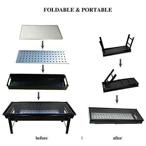 Folding Portable Barbeque BBQ Grill Set for Outdoor and Home - infinityexculsivestore.com