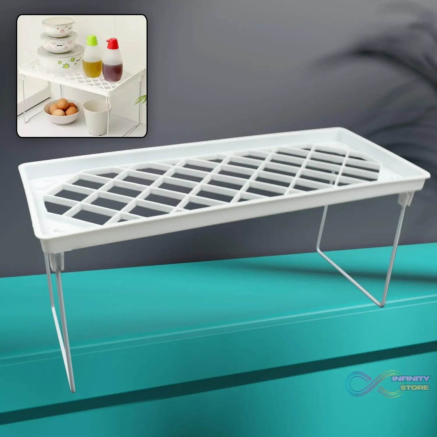 Folding Storage Organizer Stack Shelf Rack (1 Pc) - infinityexculsivestore.com