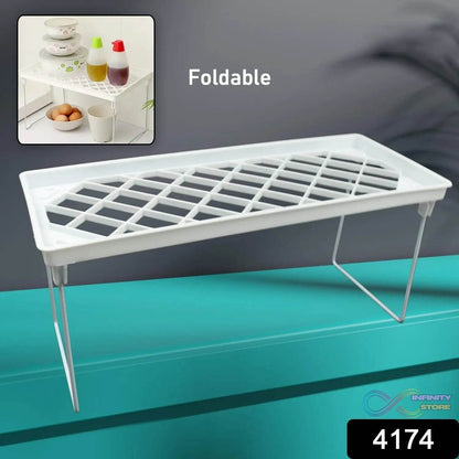 Folding Storage Organizer Stack Shelf Rack (1 Pc) - infinityexculsivestore.com