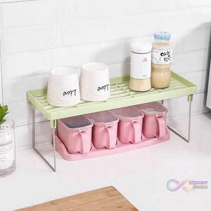 Folding Storage Organizer Stack Shelf Rack (1 Pc) - infinityexculsivestore.com