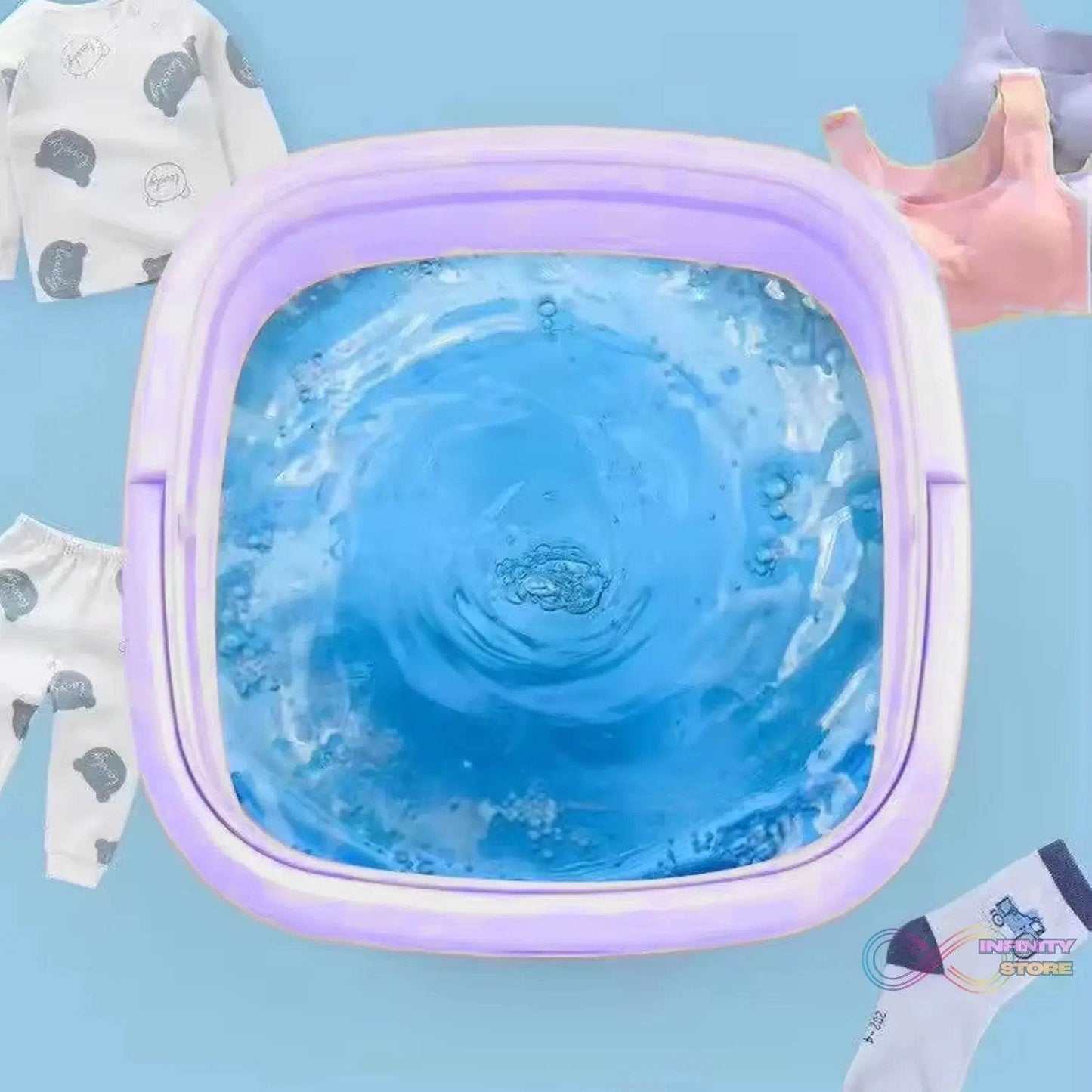 Folding Washing Machine, Mini Portable Washing Machine, Deep Cleaning, Mini Foldable Washing Machine, Suitable For Socks, Underwear, Baby Clothes & Other (1 Pc) - infinityexculsivestore.com