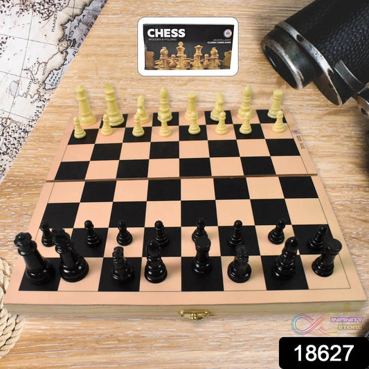 Folding Wooden Chess Board Set (30 × 30 Cm / 1 Set) - infinityexculsivestore.com