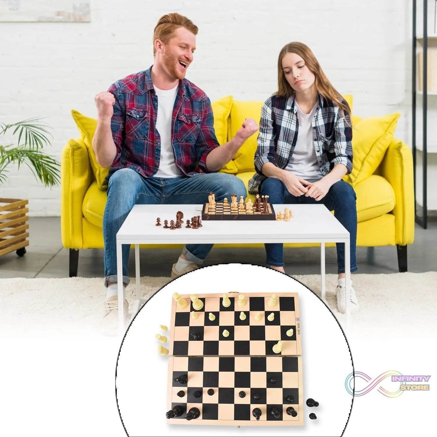 Folding Wooden Chess Board Set (30 × 30 Cm / 1 Set) - infinityexculsivestore.com