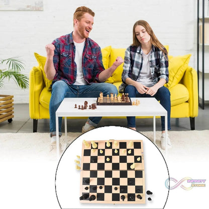Folding Wooden Chess Board Set (30 × 30 Cm / 1 Set) - infinityexculsivestore.com