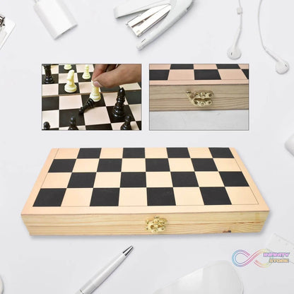 Folding Wooden Chess Board Set (30 × 30 Cm / 1 Set) - infinityexculsivestore.com