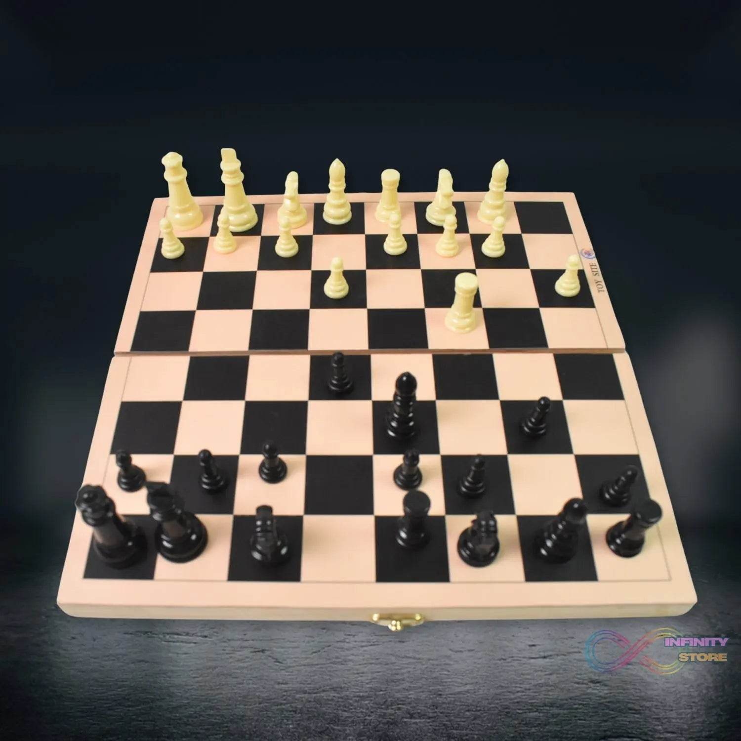 Folding Wooden Chess Board Set (30 × 30 Cm / 1 Set) - infinityexculsivestore.com