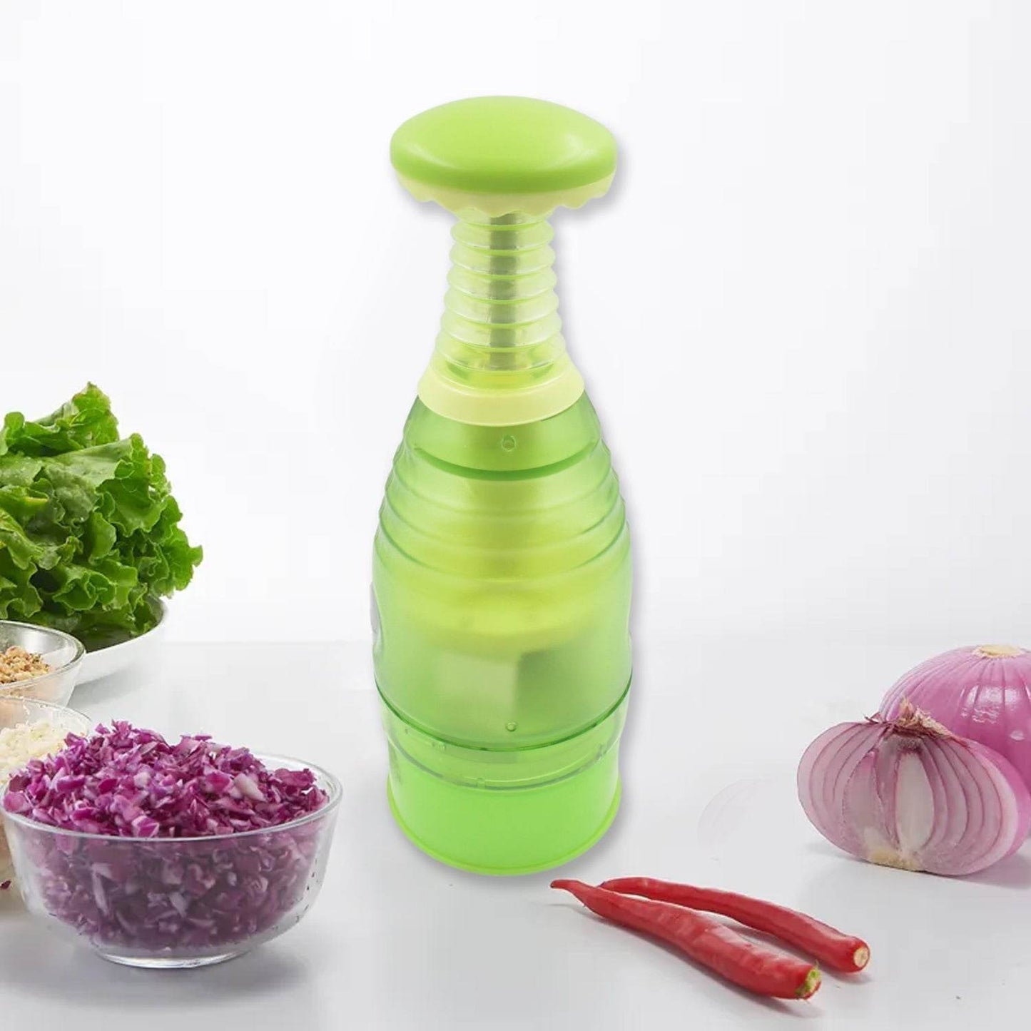 Food Chopper, Easy to Clean Manual Hand Chopper Dicer, Slap Press Chopper Mincer for Vegetables Onions Garlic Nuts Salads - infinityexculsivestore.com