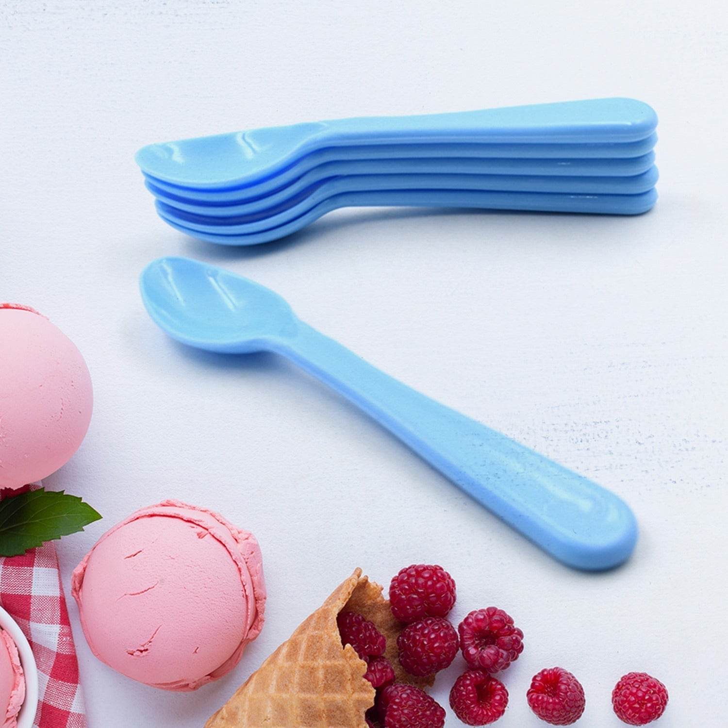 Food Plastic Spoon Set, Plastic Table Spoon Set Plastic Tea Spoon, Coffee with ABS Plastic, Heat-Resistant Spoon (6 Pc Set ) - infinityexculsivestore.com