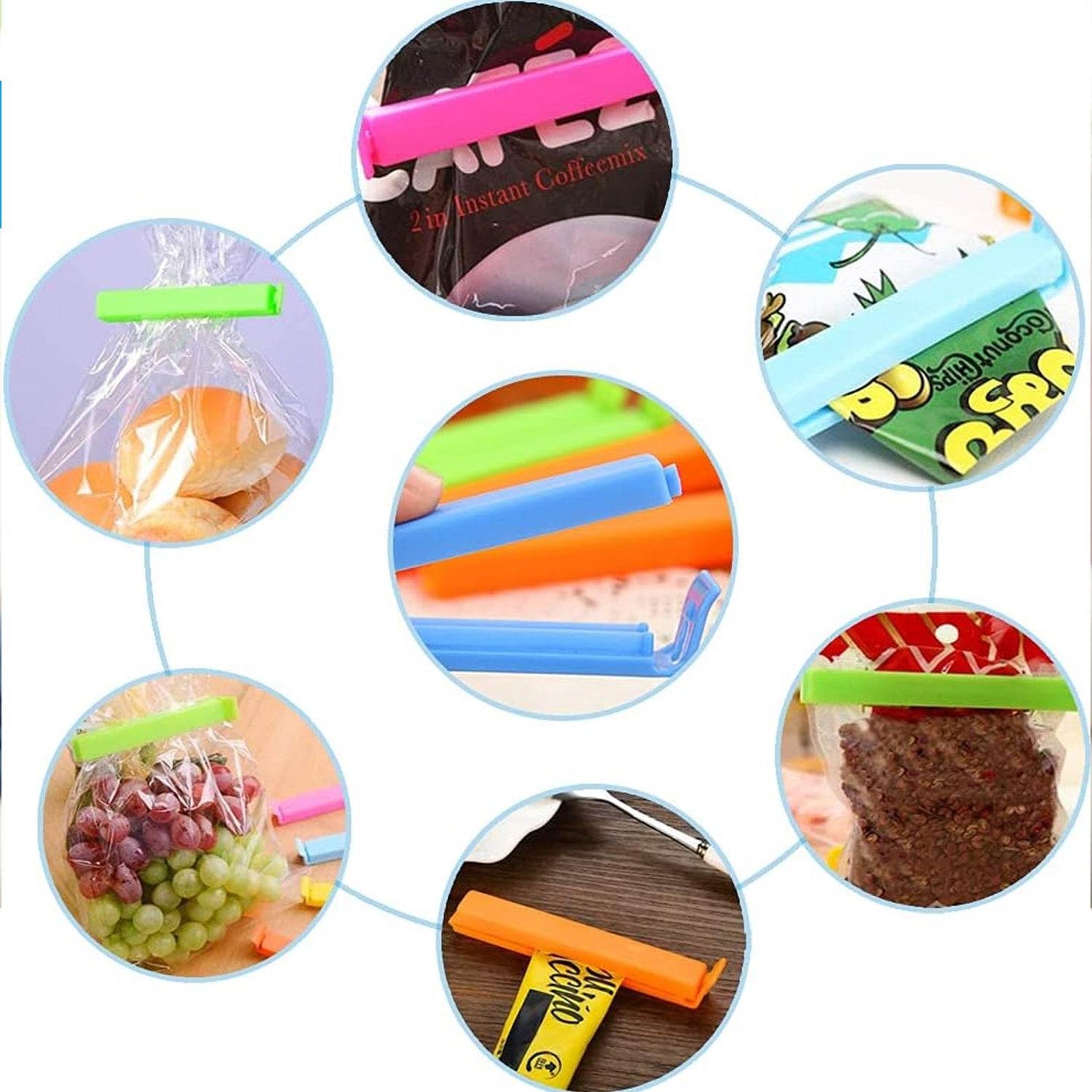 Food, Snack Pouch Bag Clip Sealer for Keeping Food Fresh for Home Kitchen | Plastic Camping Snack Air Tight Seal Bag Clips |Packet Vacuum Sealers Clip| (18 Pc Set) - infinityexculsivestore.com