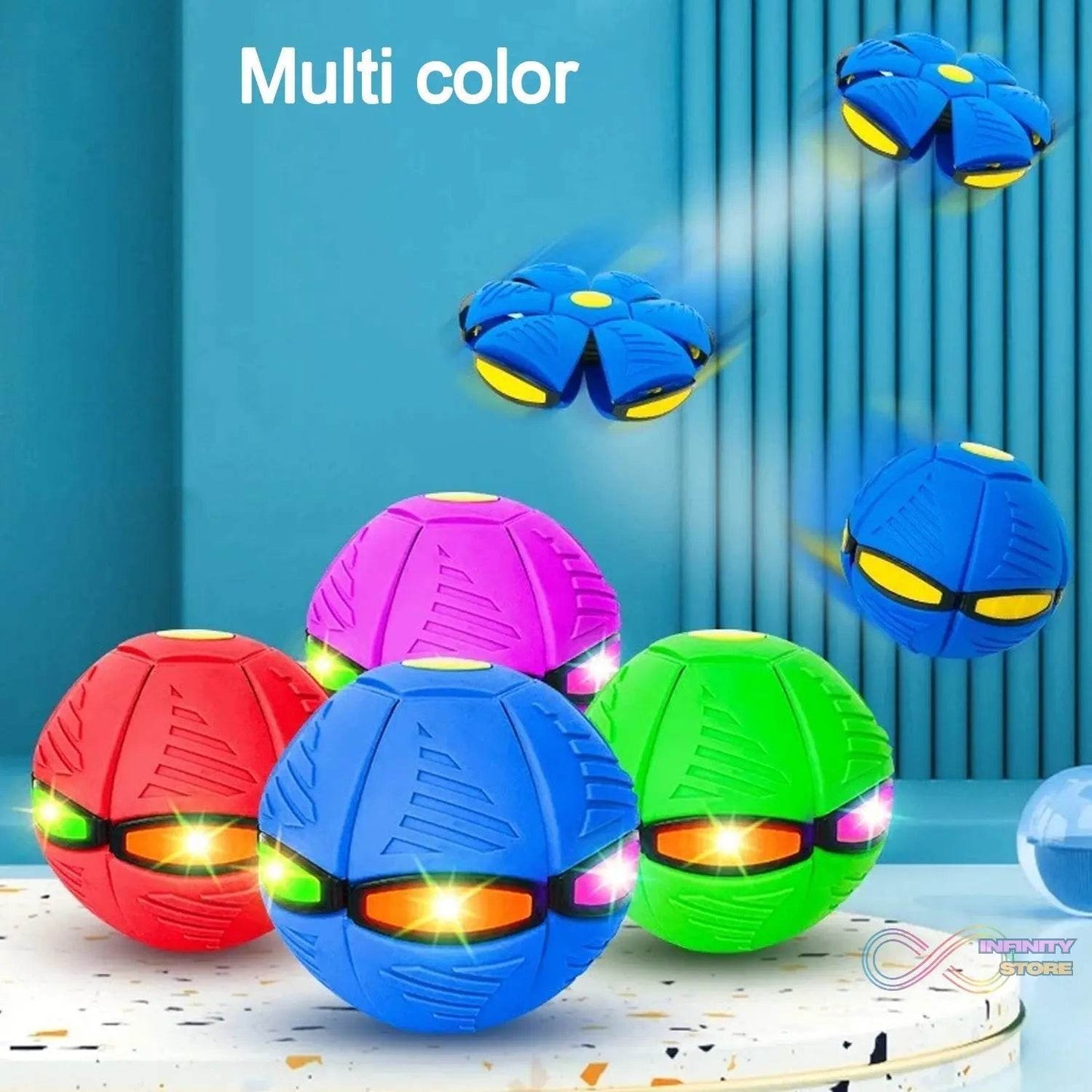 Football Flat Throw Disc - with 3 LED Light Flying Toys - infinityexculsivestore.com