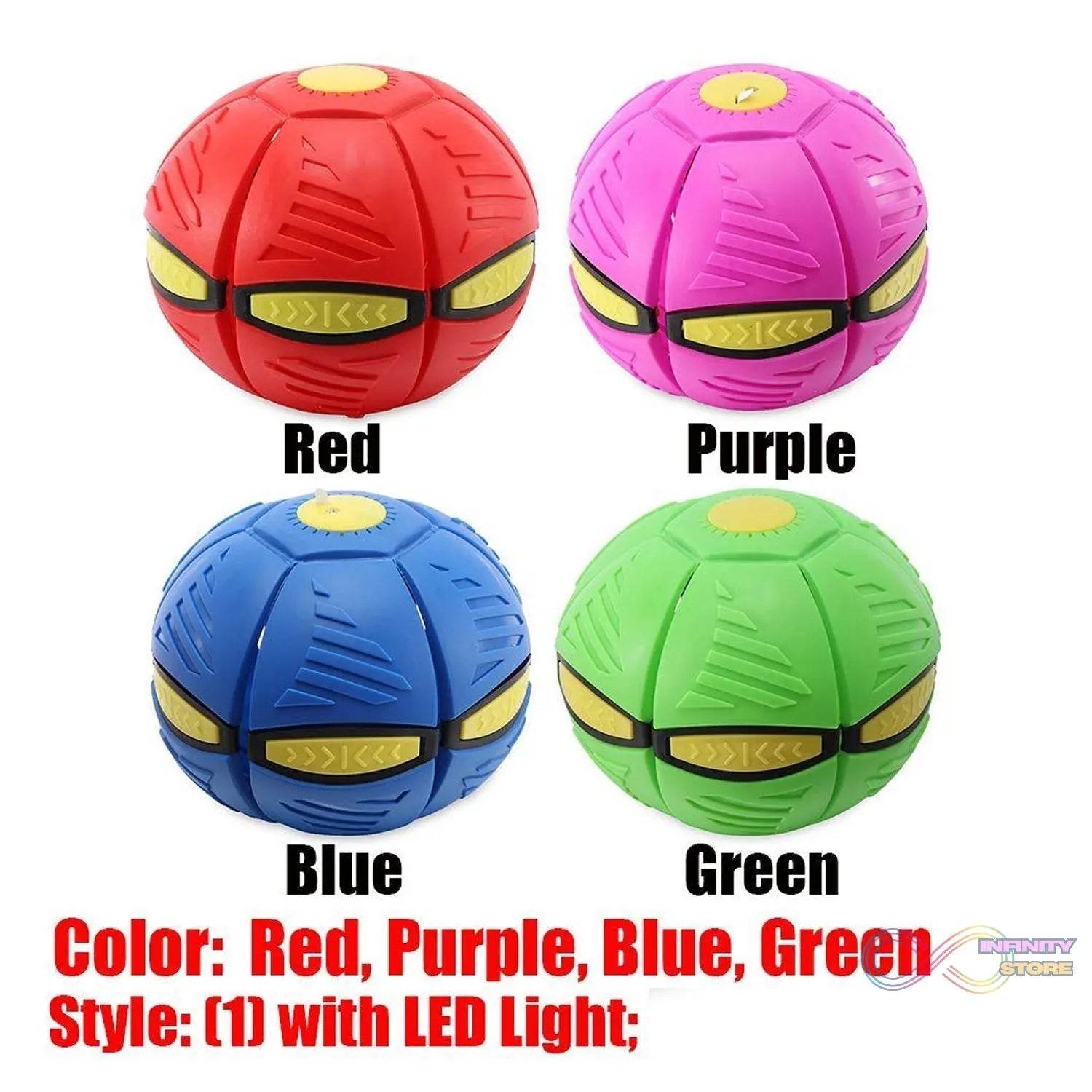 Football Flat Throw Disc - with 3 LED Light Flying Toys - infinityexculsivestore.com