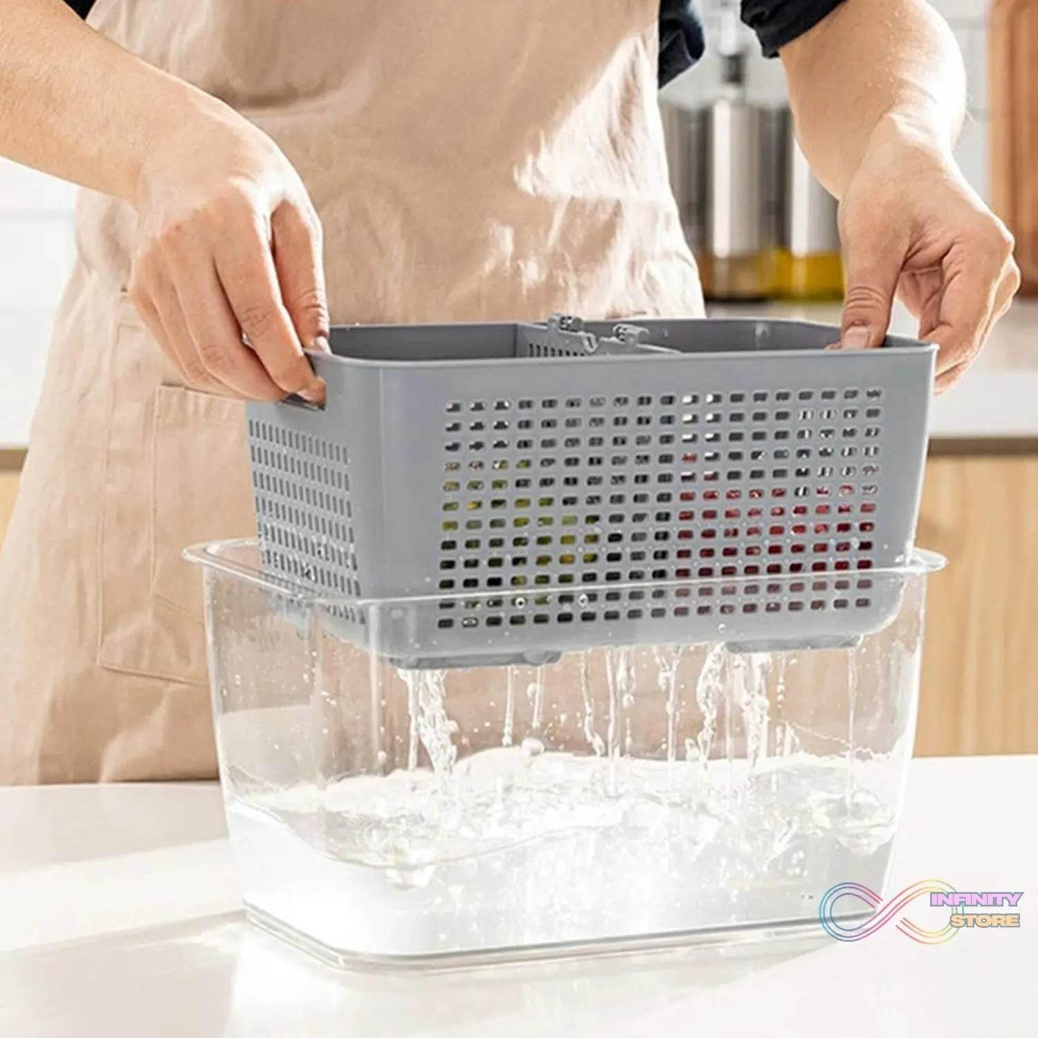 Fordable Silicone Kitchen Organizer Fruit Vegetable Baskets Folding Strainers - infinityexculsivestore.com