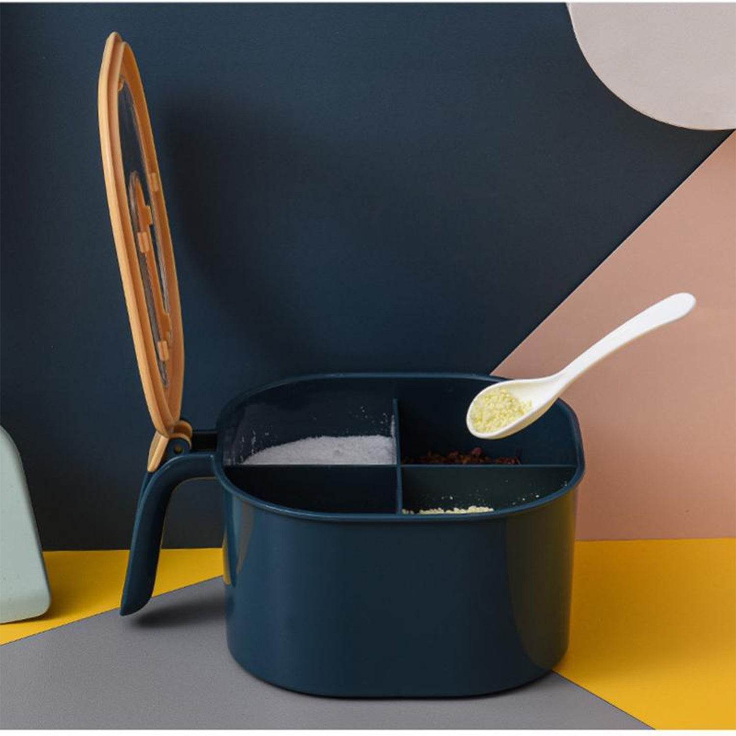 Four Grid Spice Storage Seasoning Box - infinityexculsivestore.com