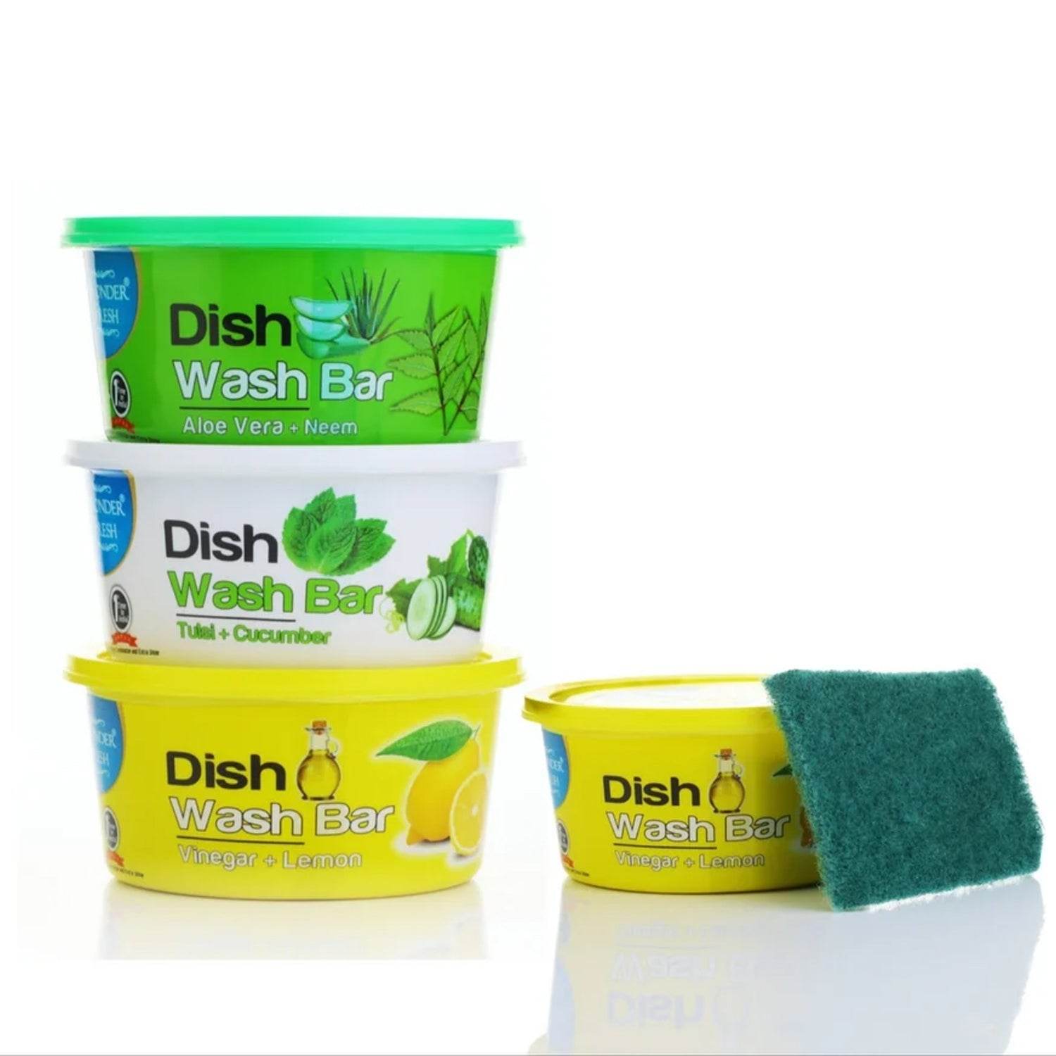 Fresh Mix Flavor Round Dishwash Bar With Super Scrubber Free Complete Dishwashing Solution, Tough Stains Remover (350 Gm) - infinityexculsivestore.com