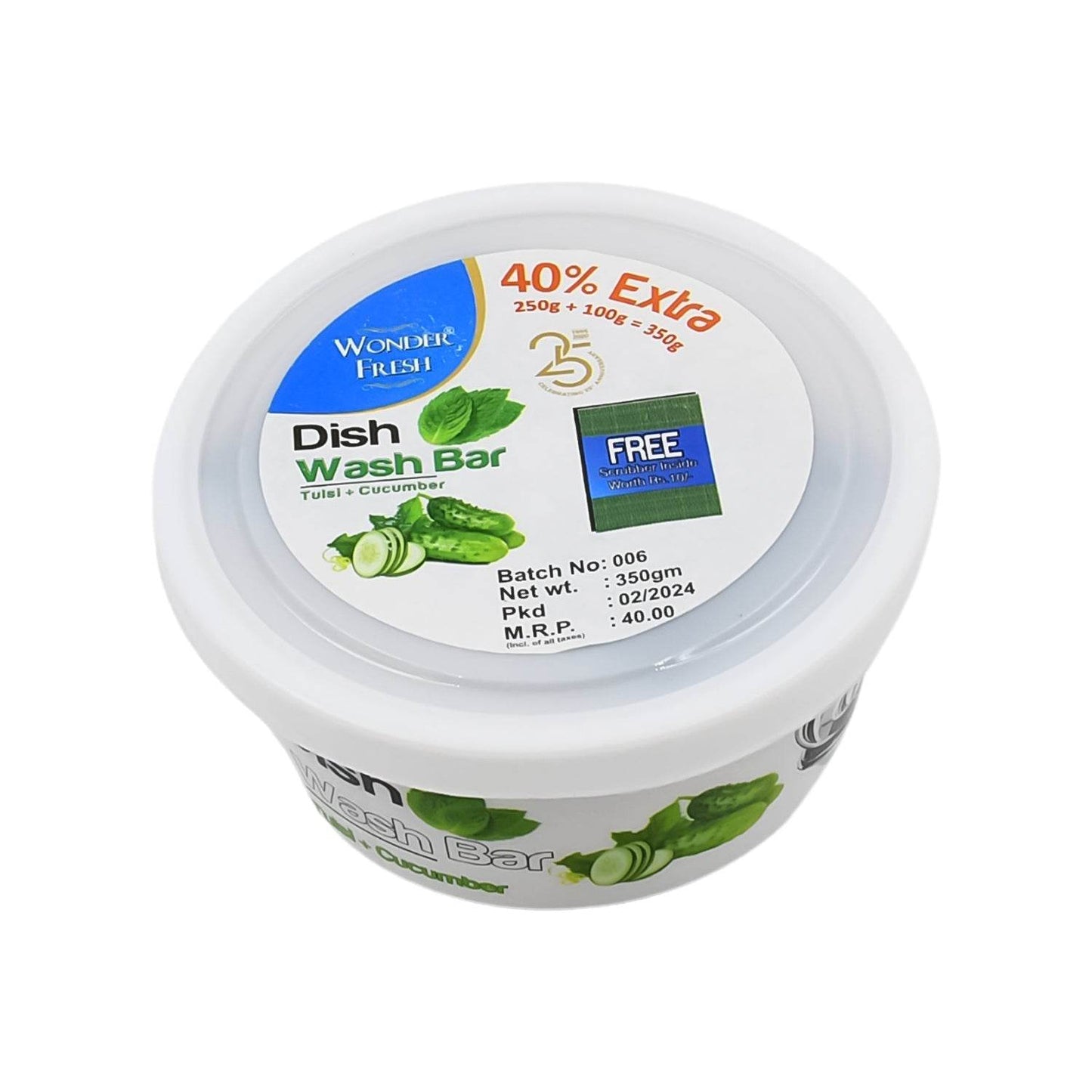 Fresh Mix Flavor Round Dishwash Bar With Super Scrubber Free Complete Dishwashing Solution, Tough Stains Remover (350 Gm) - infinityexculsivestore.com