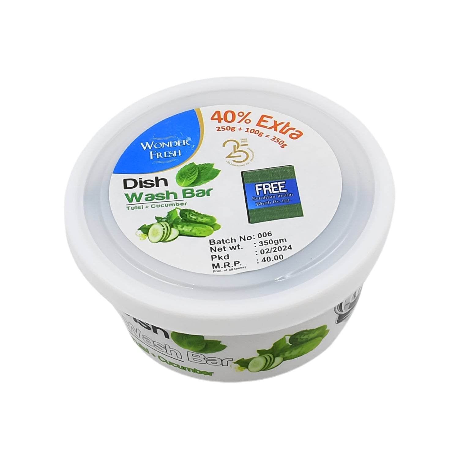 Fresh Mix Flavor Round Dishwash Bar With Super Scrubber Free Complete Dishwashing Solution, Tough Stains Remover (350 Gm) - infinityexculsivestore.com