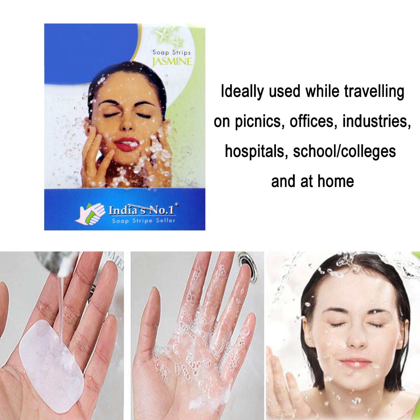 Fresh Paper Soap Strips Traveling Hand Wash with Jasmine Fragrance (100pc) - infinityexculsivestore.com
